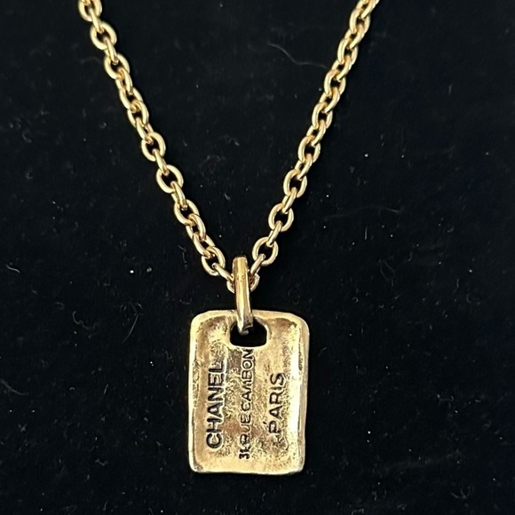Chanel Cambon 31 Rue Vintage Two Sided Engraved Gold Dog Tag Chain Necklace - Picture 3 of 10